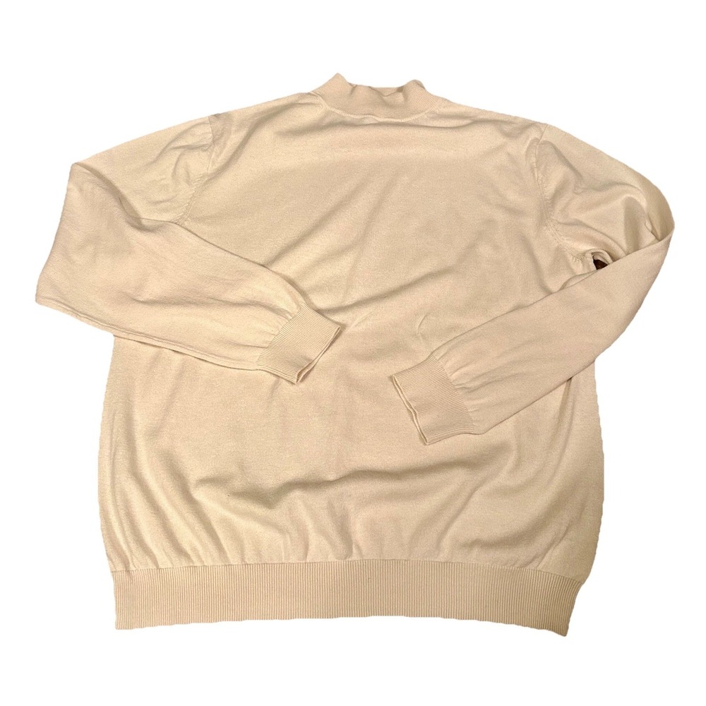 Men's Cream Mock Neck Sweater